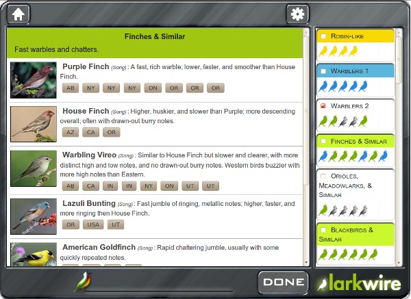 Finches Comparison group